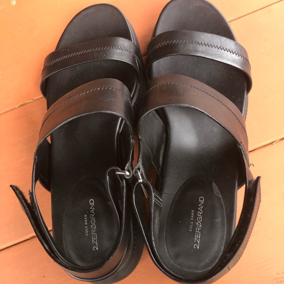 Cole Haan sandals black zero grand Velcro back strap. So 9.5 - Picture 1 of 7